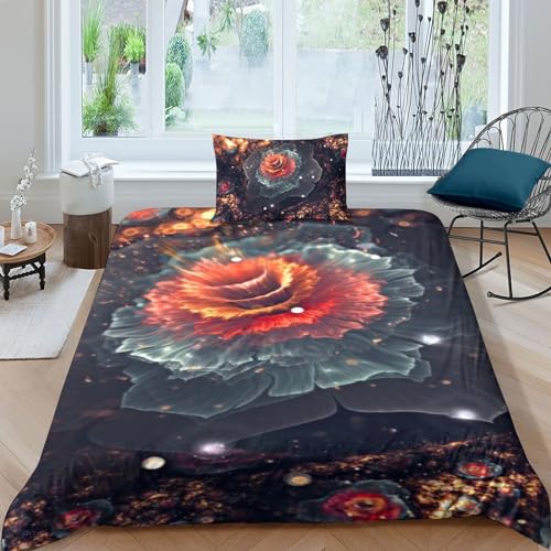 Housse de couette 3D imprimé e parure de lit microfibr 3 pièces IOFEER