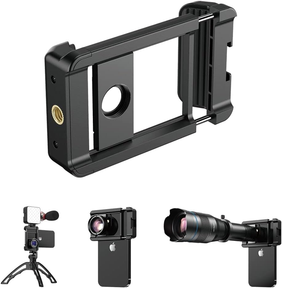 17 mm Thread Lens Adapter, Telephoto Lens Phone Mount Sturdy and Wear-Resistant, Lens Holder Suitable for All Lens&Telephoto Lens with 17mm Thread, Works with Almost All Smartphones