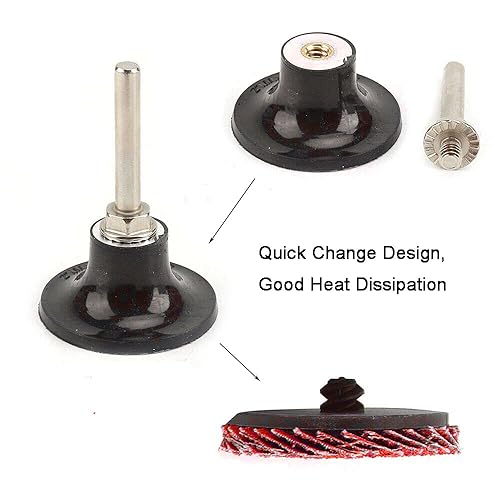 Miniatura 4 de 10 discos de cerámica de 20in y 80 grano Roloc rollo de bloqueo de aleta de disco de lija de cambio rápido con soporte de almohadilla de vástago de