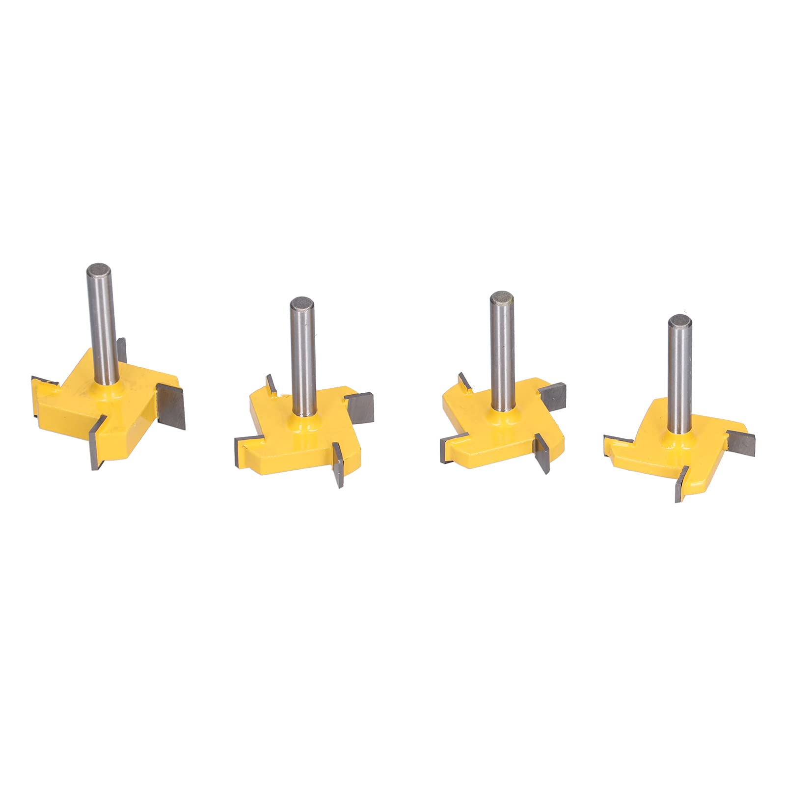 Punta per router da superficie, gambo da 1/4", a 4 flauti, con punta per spianare lastre; fresa CNC per lavorazione del legno, rivestita in PTFE, ideale per legno massello,