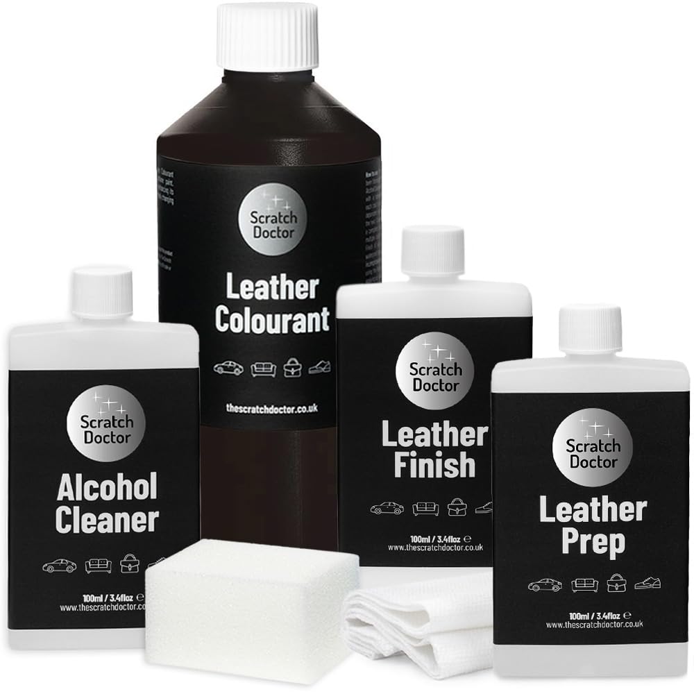The Scratch Doctor Leather Recolouring Kit for Furniture & Car Seats | Clean, Dye & Protect | Includes Cleaner, Primer, Dye & Sealant (Dark Grey, 1000ml) — view 28