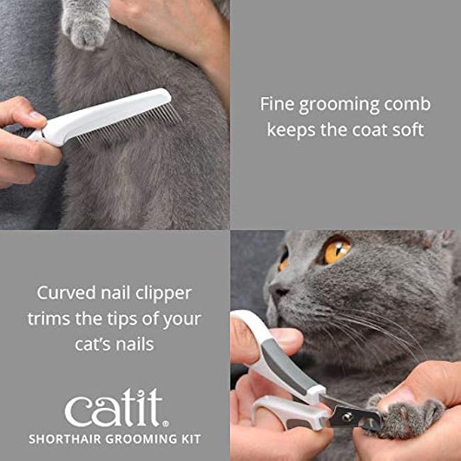 Catit Senses 2.0 Short Hair Cat Grooming Kit,White, 6 Piece Set-y1HRPW2Q