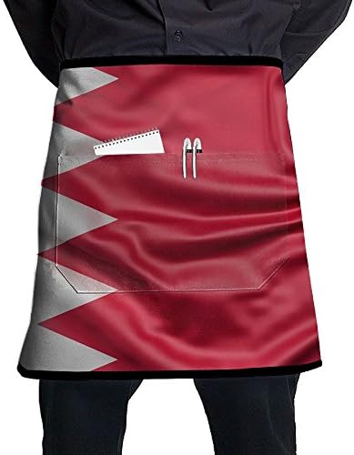 Adult Adjustable Apron With Pockets Real Bahrain Honourable Flag Modern Full Print Fashion Design-suitable For Barista Apron,cooking Apron,grilling Apron And Kitchen