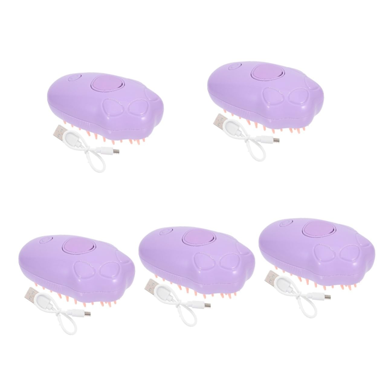 INOOMP 5pièces Brosse à Vapeur Pour Chat Brosse Auto-nettoyante Massage Pour Toilettage Relaxant Et Couleur Violette