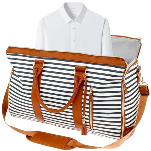 Convertible Duffel Garment Bag, Garment Duffle Bags for Travel, Weekender Bag with Shoe Pouch, Large Carry on Garment Bag for Women, 2 in 1 Hanging Suitcase Suit (Blue)