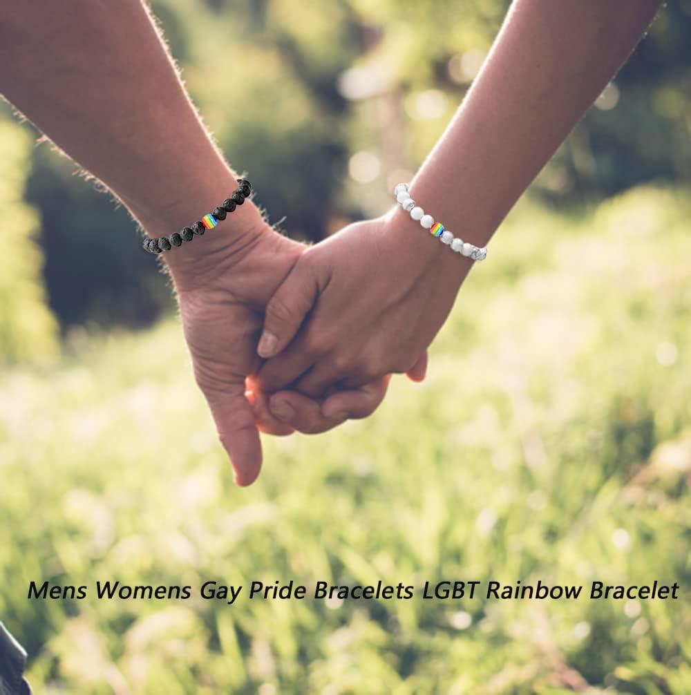 SAMOCO 8Pcs Rainbow Pride LGBT Handmade Braided Bracelet Friendship String Bracelet for Gay & Lesbian LGBTQ Wristband Adjustable