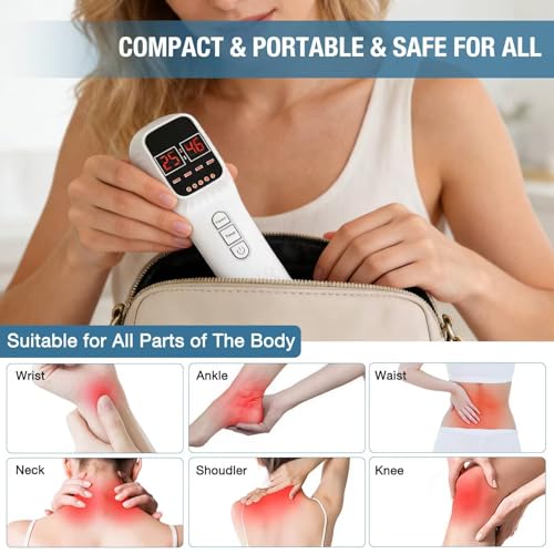 Red Light Therapy Device for Body Pain, Handheld Cold Therapy with 660nm & 808nm Dual Wavelengths, Portable Rechargeable Infrared Light Therapy for Joints & Muscles Relief, for Humans & Pets — view 5