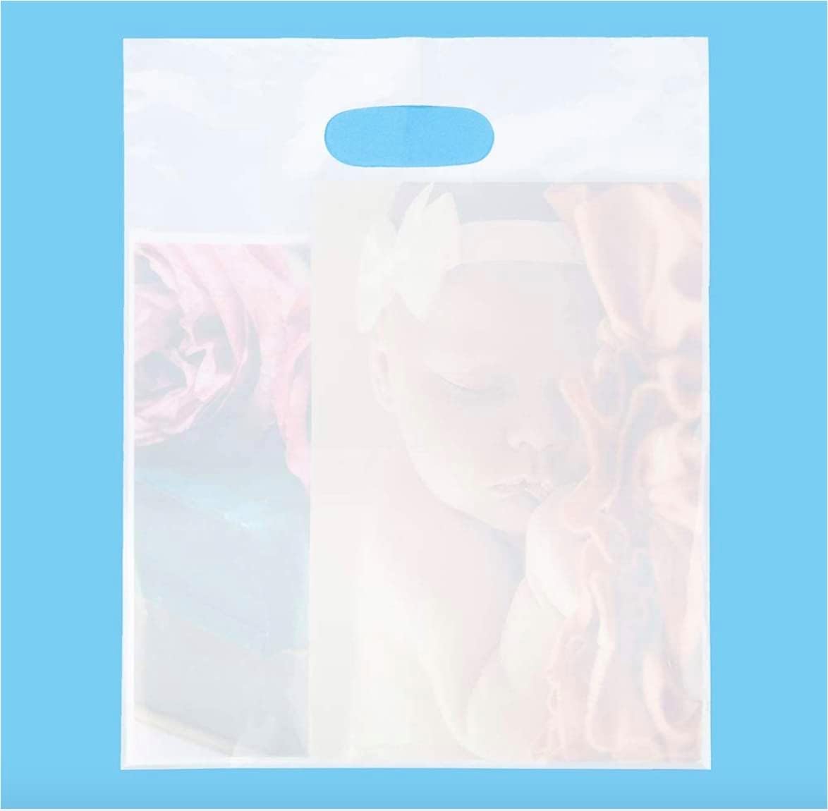 ClearBags 500 White Handle Bags 15x18, Extra Thick 2.25 Mil Retail Plastic Shopping Merchandise Gift Bags Tear Resistant Strong Durable Anti Stretch For Small Business LDPE Die Cut, 100% Recyclable