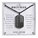 HEYOLL Gifts for Brother from Sister, To My Brother Dog Tag Necklace Best Brothers Ever American Flag Pendant Jewelry Presents Valentines Birthday Gifts Men Teenage Boys Ages Black