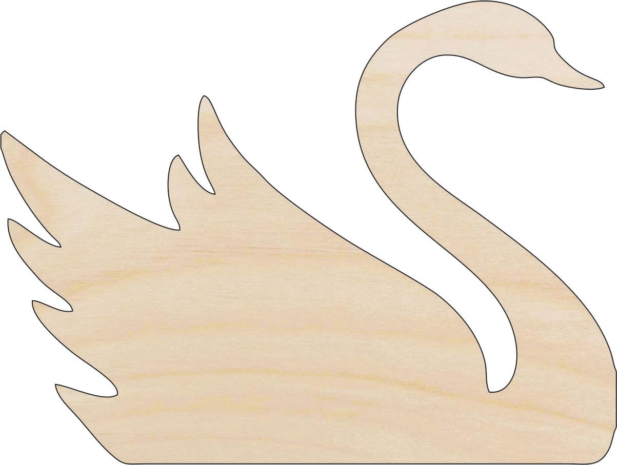 Bird Swan - Laser Cut Out Unfinished Wood Craft Shape BRD44 7" / 1/4" thick