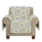 SureFit Medallion Printed Chair Furniture Cover with Pockets, Blue