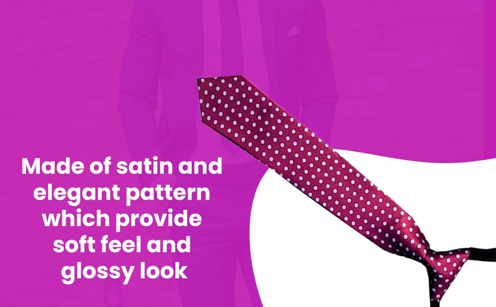 Osking Ties Kids Boys Adjustable Pre-Tied Satin Necktie for Toddler Youth Children School Uniform Wedding Graduation Formal Party Gift Maroon Dotted Age 6 to 10 Years 3