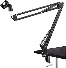 Suporte para Microfone de Mesa Ajustável e Flexível Braço Articulado