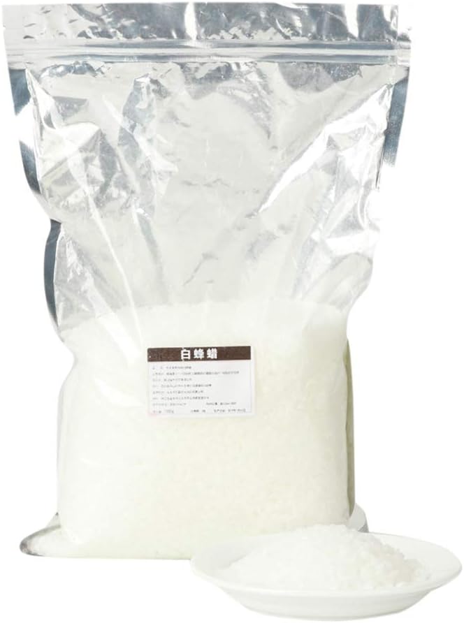 【𝐄𝐚𝐬𝐭𝐞𝐫 𝐏𝐫𝐨𝐦𝐨𝐭𝐢𝐨𝐧】 Paraffin Wax, Skate Wax Beewax Wood Polish Bee Wax Candle Wax, Wax For Candle Making Lip Balm for Diy Lipstick(White beeswax 1000g/bag)