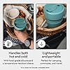 STOJO On-The-Go Collapsible Coffee Cup - 12oz / 355ml - Reusable & Foldable Silicone Travel Mug with Lid - Portable, Pocket Size - Dishwasher Safe - Eucalyptus #2