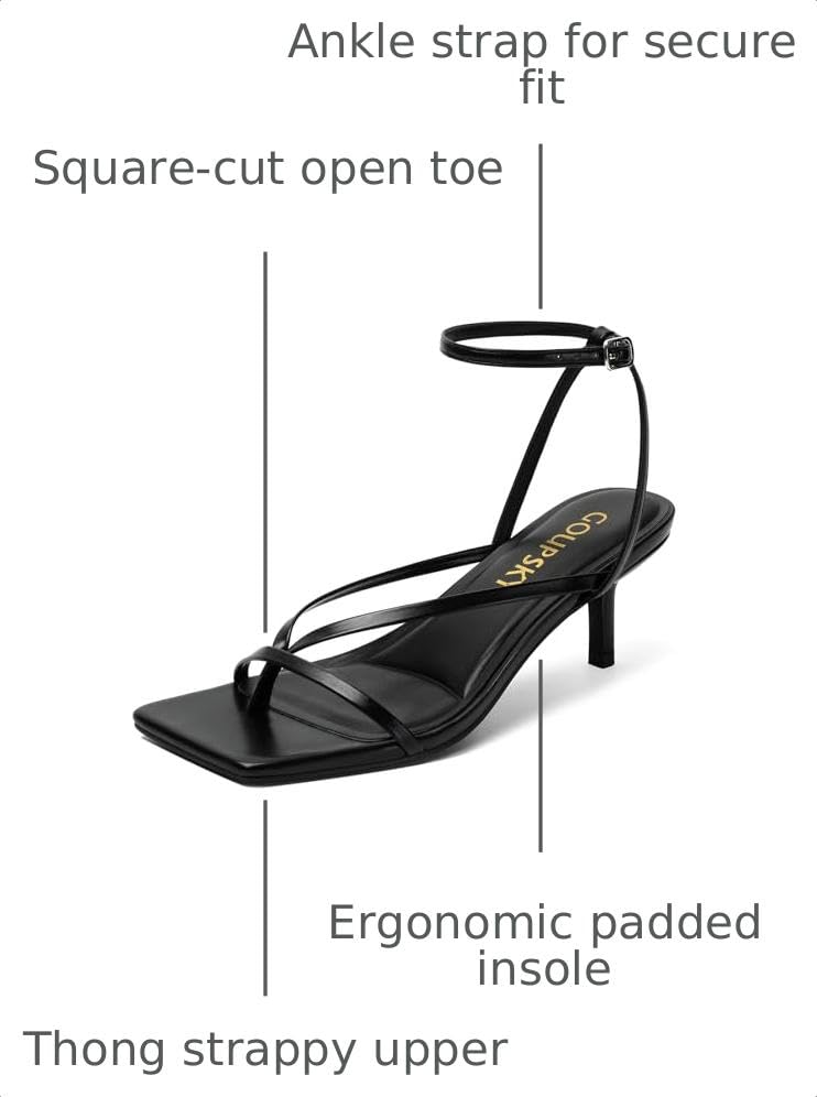 Image of Kitten Heels for Women Round Open Toe Sandals Flip Flop Heels Summer Low Heeled Thong Sandals