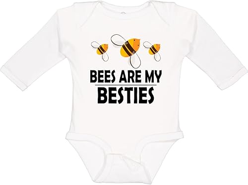 inktastic Bees Are My Besties Beekeeper Long Sleeve Creeper