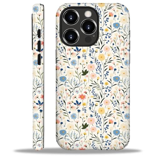 NONMY Magnetic for iPhone 16 Pro Case [Compatible with Magsafe] 2 in 1 Dual Layer Hard Shell Silicone Shockproof Cover,X Aesthetic Embroidery Floral