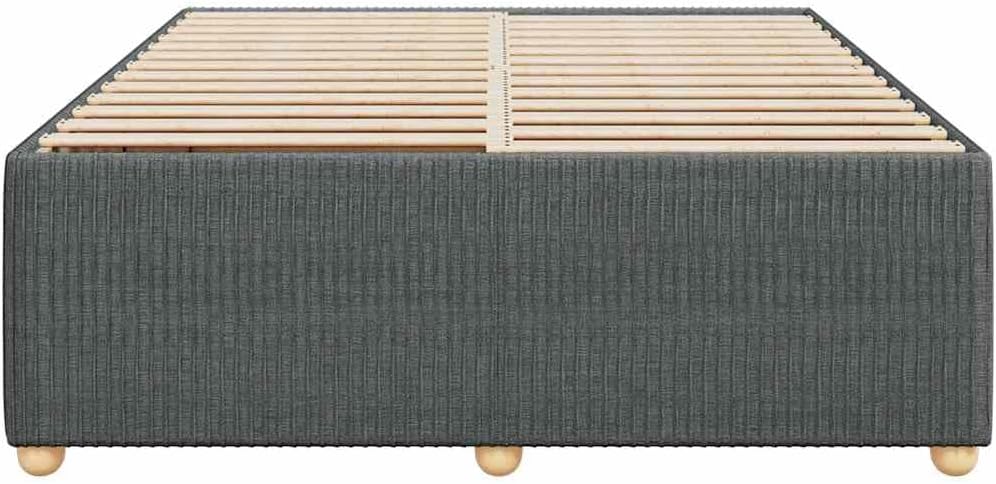 Dark Grey Fabric Bed Frame Queen Size Platform Foundation with Slatted Durable Sturdy Heavy-Duty Frame for Bedroom Mattress Support No Box Spring Needed Easy Assembly