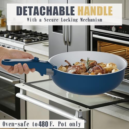 Image of Umite Chef Pots and Pans Set Non Stick, 21 pcs Ceramic Cookware Set with Detachable Handles, Healthy Induction Cookware, RV Kitchen Cooking Set, with Utensils & Frying Pans Set, PFAS PFOA & PTFE Free