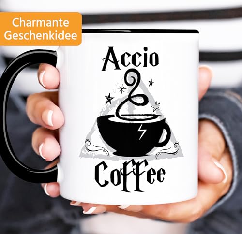 MoonWorks Kaffee-Tasse Spruch Accio Coffee Teetasse Keramiktasse Schwarz unisize – Ansicht 2