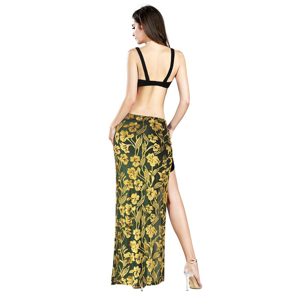 ROYAL SMEELA Costume De Danse du Ventre Velours Femme Tenue d'entrainement De Danseuse Orientale Adulte Vert