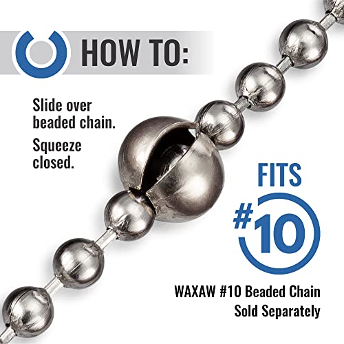 Bead Chain Stop10.0Mm (12 Pack) Extra Large For #10 Beaded Ball Chain Usa Made By Waxaw #TOP1