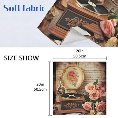 Servilletas de tela cuadradas Satin Retro Phonograph x6 miniatura 7