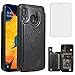 Phone Case for Samsung Galaxy A20 A30 with Tempered Glass Screen Protector Card Holder Wallet Cover Stand Flip Leather Cell Accessories Glaxay M10s A 20 30 Gaxaly 20A SM A205G Cases Women Men Black