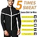Vuirrm Sauna Shirt for Men, Men's Workout Sweatshirts, Slimming Shapewear Sweat Burn Fat Tummy Control Workout Top Long Sleeve,L,Black