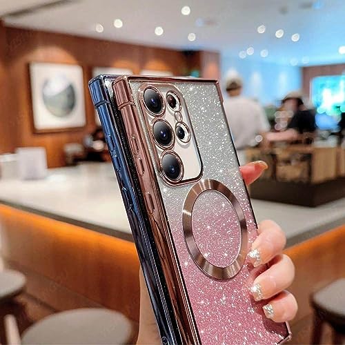 Coque Samsung S23 Plus or et paillettes aux finitions premium