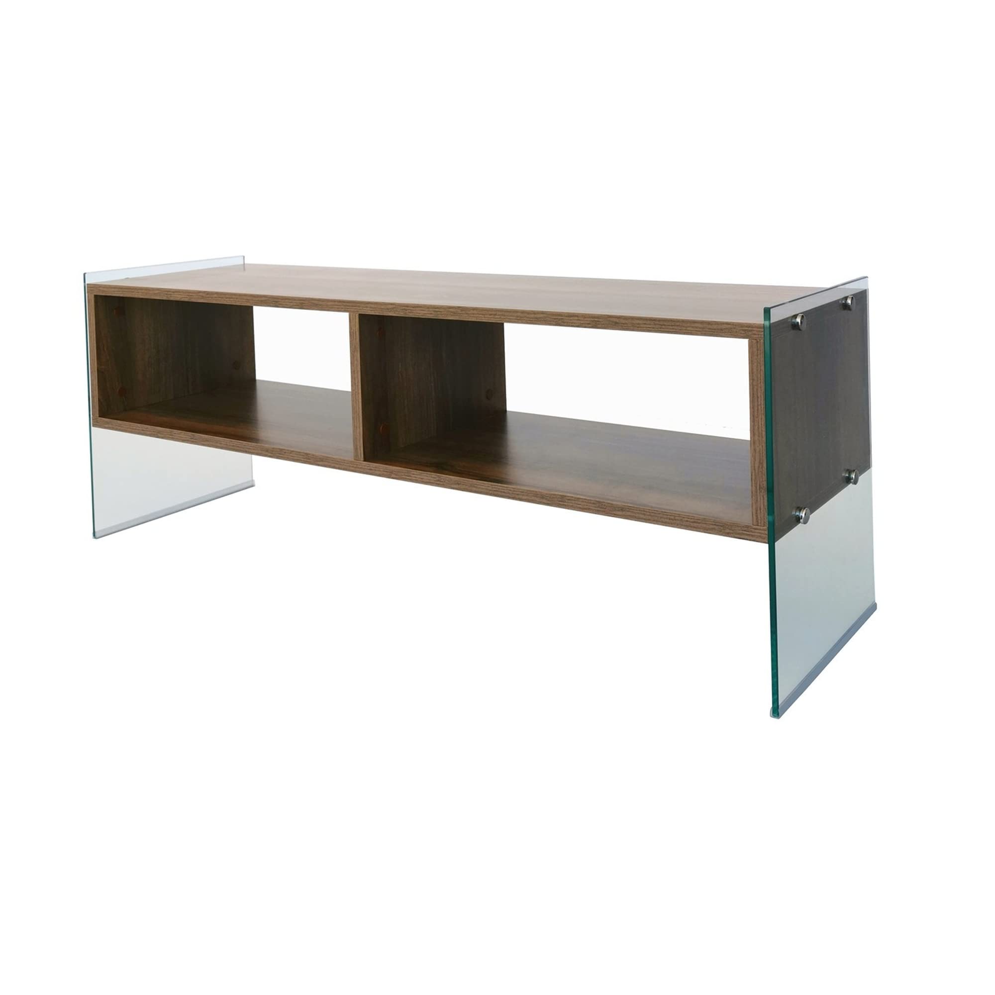 Meuble TV Rhin design nogal en mélaminé haut de gamme pour intérieur élégant