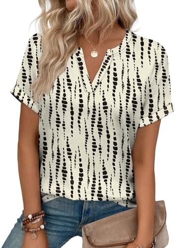 Image of WIHOLL Womens Blouses Spring Tops Short Sleeve Shirts Dressy Casual Summer Vacation Fashion Clothing 2026