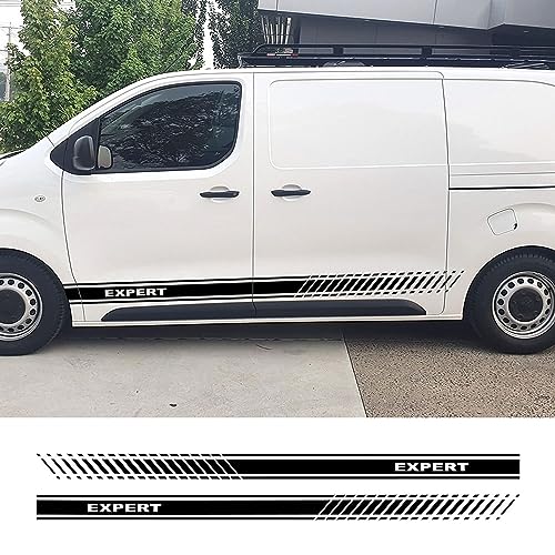 Autocollants Peugeot Expert et Voyageur en vinyle avec de longues rayures graphiques latérales