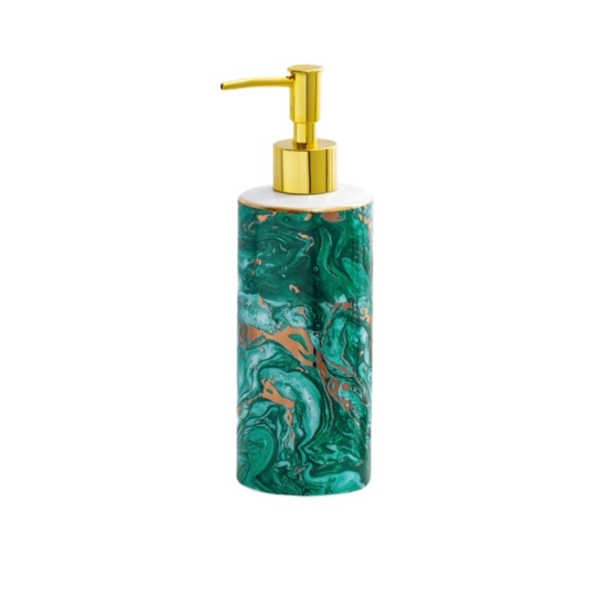Dispensador de Jabón Líquido Dispensador De Jabón Líquido Cerámica, Botella Rellenable, Desinfectante Manos Decorativo Botellas de Aseo(Grün)