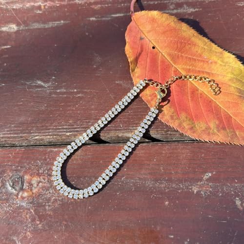 WangGao Stainless Steel 2 Row Rhinestone Hand Chain Sparkling Crystal Tennis Bracelets for Women Shiny Cubic Zirconia Bracelet Jewelry Bridal Wedding Bridesmaid4