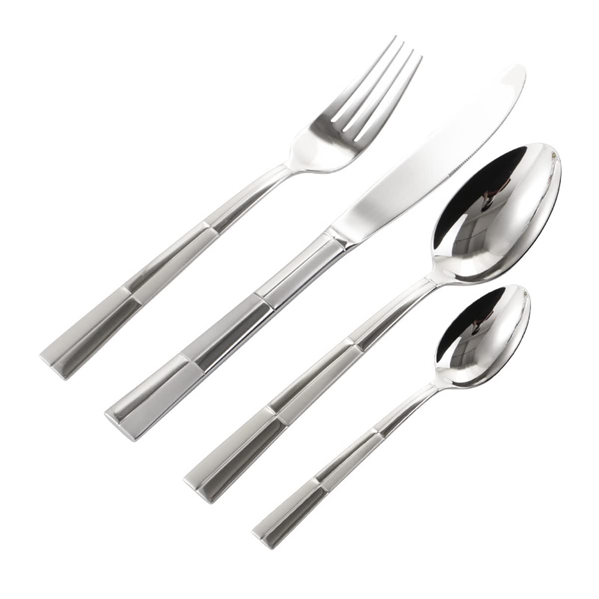 Edelstahlbesteck Besteckset, 24-teiliges Besteckset aus Edelstahl for 6 Personen, luxuriöses Besteckset, inklusive Tafelmesser, Löffel und Gabeln
