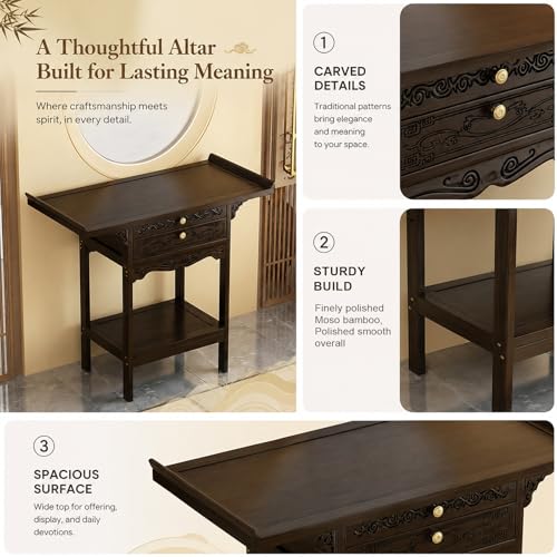 Petite table d'autel polyvalente pour ranger ses objets de méditation - 5