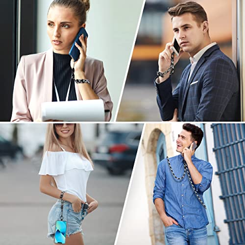Universal Phone Lanyard With Wrist Strap, Adjustable Crossbody Cell Phone Lanyard Neck Strap And Wristlet Strap With 2 Lobster Clips, Phone Tether Patches And Phone Straps (Black/White/Gray, 2 Pack) #TOP4