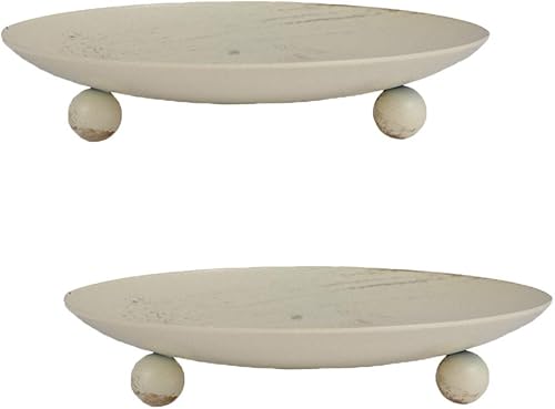 Juego de 2 portavelas de hierro, placa decorativa de hierro para velas, soporte de vela de pedestal de primera calidad para velas de cera (mayor)