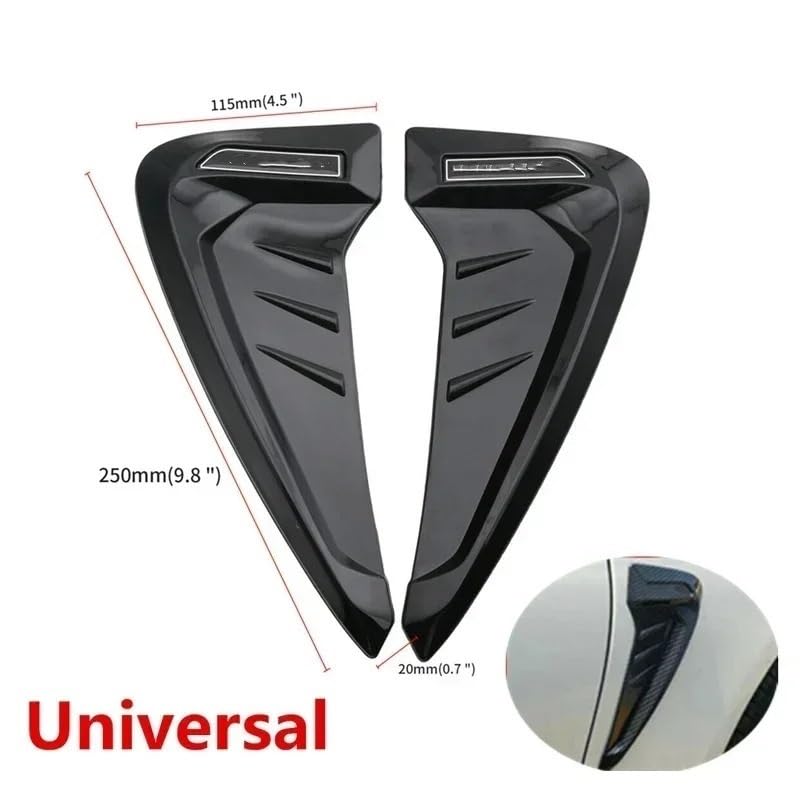 Pegatina de capó universal con efecto entrada de flujo de aire, acabado negro, 2 unidades 5