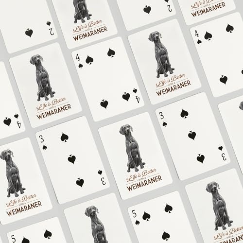 Baraja de naipes Weimaraner tamaño póker 52 cartas miniatura 4
