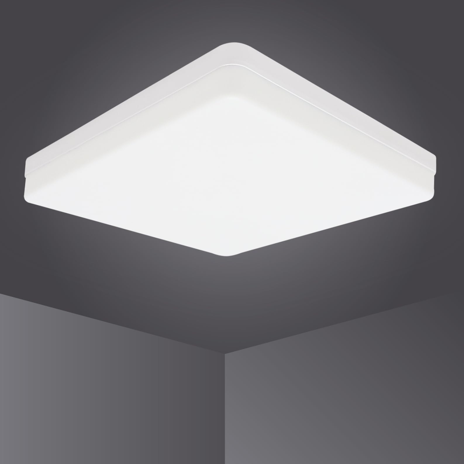 LED ATOMANT Plafon LED Cuadrado Superficie 48W, Color Blanco Frio (6500K), 4000 lumenes, 300x300mm