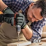 KAYGO Gants de travail Hommes, Utilitaire Mécanique avec Excellente Grip, KG125 | Palme en cuir synthétique, Durabilité & Dextérité, lourd service pour la construction, jardinage, entretien, écran de poche