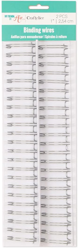 Craftelier - Set of 2 Double Ring Spiral Binders for Albums, Notebooks, Diaries or Calendars | Ideal for Scrapbooking and Other Crafting Projects | Ø 2.54 cm (1") - Silver Colour image 2