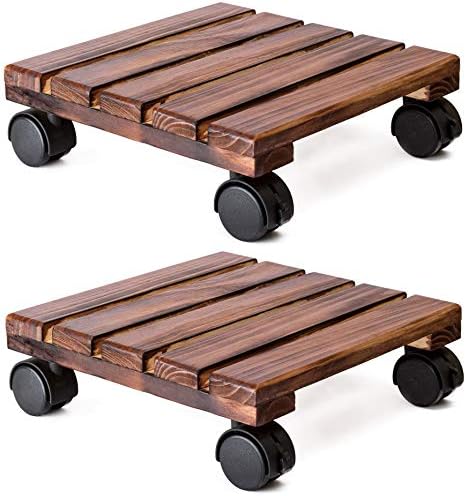 DECORLUXES Plant Caddy with Wheels, 12" Plant Stand with Wheels, Rolling Plant Stand Gardening Supplies Gifts, Large Plant Dolly Cart for Vertical Planters, Plant Pots, Trash Can, Patio Umbrella Base