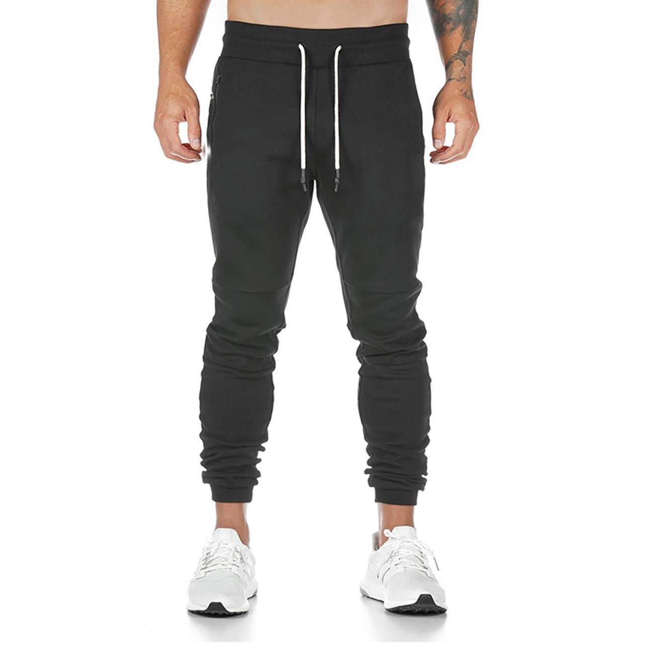 Yageshark Pantalon de jogging en coton pour homme, coupe ajustée, style streetwear, pour le sport, les loisirs, le fitness