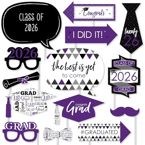 Best is Yet to Come Purple 2026 Graduation Photo Booth Prop Kit - 20pc
