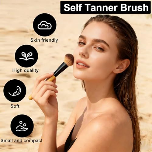 Image of 2 in 1 Set Tanning Mitt Self Tanner Mitt Self Tanning Mitt - Self Tan Mitt Tanning Glove Tanning Mitts Self Tanner Brush for Self Tan Mit for Streak-Resistant Tanning Application for Lotion,Face,Body