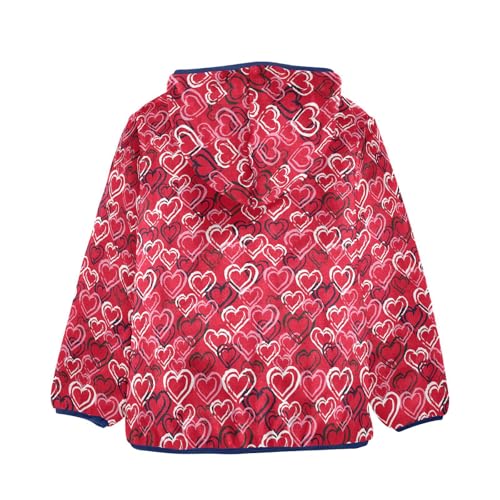 Valentine's Day Hearts Girls Fleece Jacket Girls Fall Jacket Girls Zip Up Hoodie Girls Sherpa Jacket 2-10T2